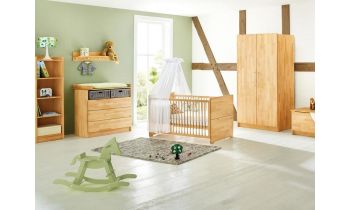 Babyzimmer / Kinderzimmer Natura Buche Bio geölt, 3-teilig mit 2-türigem Kleiderschrank