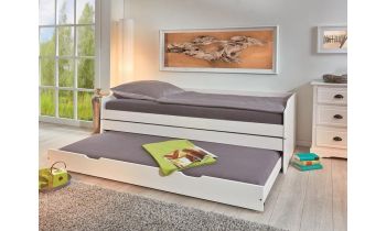 Bett Funktionscouch Lotar 3 in 1, 90 x 200 cm, Kiefer weiss oder Natur