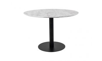 Tisch Esstisch Bolzano runder Tisch, 110 cm, Marmor-Optik/schwarz