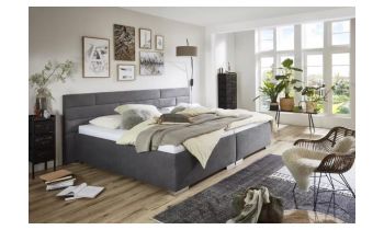 Bett Doppelbett Familybett mit Stauraum, 280 x 220 cm, Crown dunkelgrau