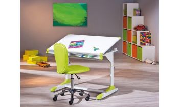 Schreibtisch Kinderschreibtisch 2Colorido, weiss-pink/grün