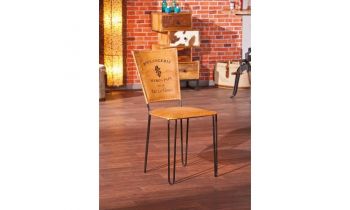 Eisen-Stuhl "Strassburg" - Leder, Metall - 2er Set