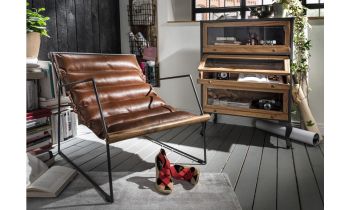 Design-Sessel Legends Vintage-Style aus der Kolonialzeit in braun