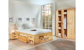 Bett Multifunktionsbett für gehobene Ansprüche 140 x 200 cm