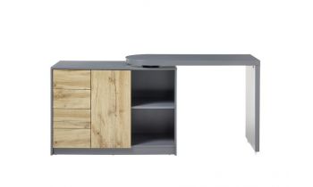 Schreibtisch Mantua mit Regalschrank und schwenkbarer Schreibtischplatte