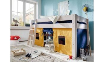 Tobykids Halbhochbett 90 x 200 cm Kiefer weiss